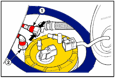 Remover conectores de mangueras de la bomba de gasolina