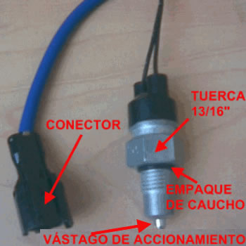 Florecer lavabo Contabilidad Interruptor, Bulbo, Switch ó Sensor de Reversa: Interruptor Luces de Reversa